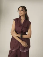 LINEN SLEEVELESS SUIT-PANT - Image 5