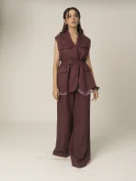 LINEN SLEEVELESS SUIT-PANT - Image 3