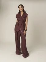 LINEN SLEEVELESS SUIT-PANT - Image 4