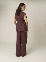 LINEN SLEEVELESS SUIT-PANT - Image 2