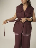 LINEN SLEEVELESS SUIT-PANT - Image 7