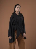 S1-BLACK TOP WITH RUFFLED POCKET - Image 3