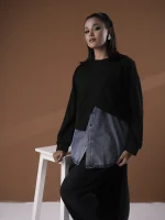 S1-DENIM 2LAYERED SWEATER - Image 5