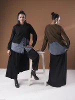 S1-DENIM 2LAYERED SWEATER