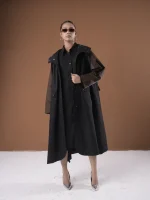 S1-LONG BLACK OVERSIZED COAT - Image 2