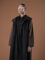 S1-LONG BLACK OVERSIZED COAT - Image 3
